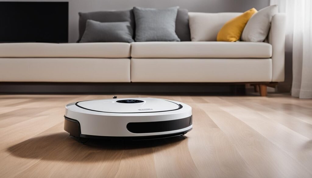 robot vacuum cleaner navigating and cleaning