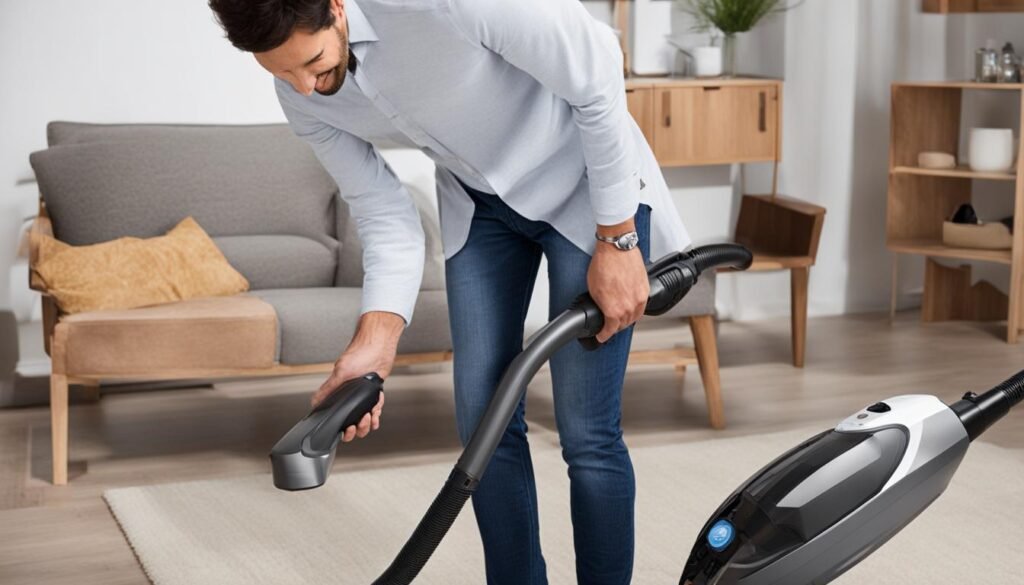 preventing back pain while using a vacuum cleaner