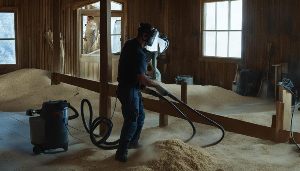 dust extraction with a vacuum cleaner