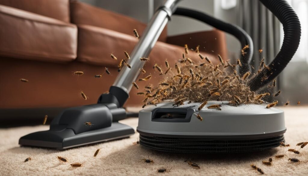 fleas and vacuum cleaner