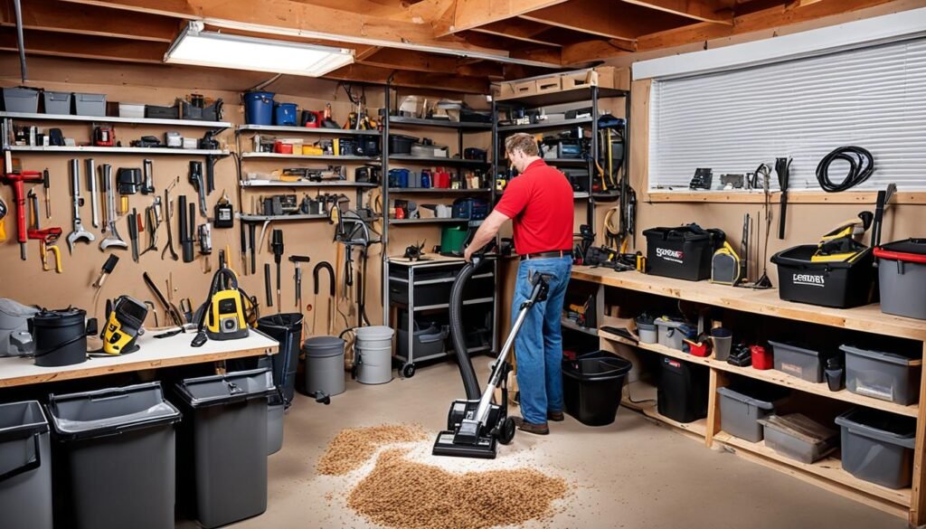 garage and workshop cleanup